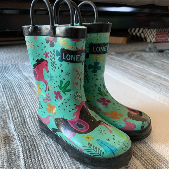 mint green rain boots